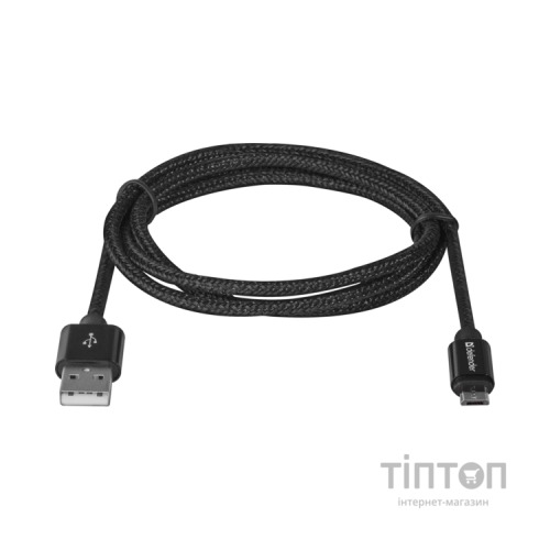 Дата кабель USB 2.0 AM to Micro 5P 1.0m USB08-03T PRO black Defender (87802)