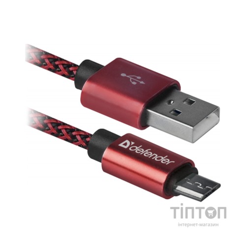 Дата кабель USB 2.0 AM to Micro 5P 1.0m USB08-03T red Defender (87801)