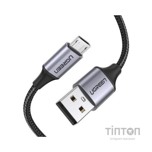 Дата кабель USB 2.0 AM to Micro 5P 2.0m US290 Aluminum Braid Black Ugreen (60148)