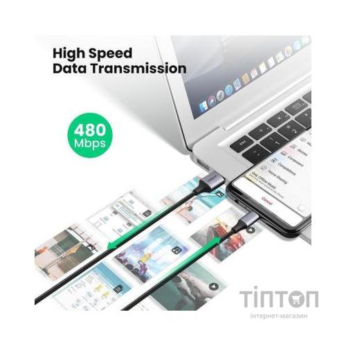 Дата кабель USB 2.0 AM to Micro 5P 2.0m US290 Aluminum Braid Black Ugreen (60148)