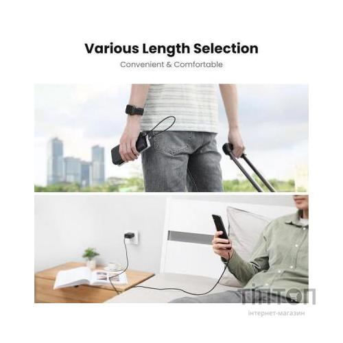 Дата кабель USB 2.0 AM to Micro 5P 2.0m US290 Aluminum Braid Black Ugreen (60148)