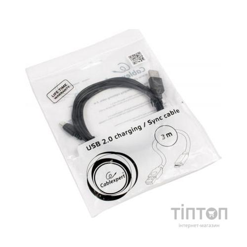 Дата кабель USB 2.0 AM to Micro 5P 3.0m Cablexpert (CCP-mUSB2-AMBM-10)