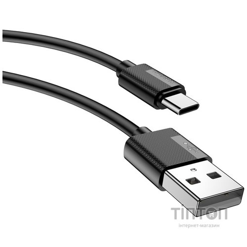 Дата кабель USB 2.0 AM to Type-C 0.3m Nets T-C801 Black T-Phox (T-C801(0.3) Black)