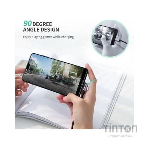 Дата кабель USB 2.0 AM to Type-C 1.0m US284 Angled Alum. Braid Black Ugreen (50941)