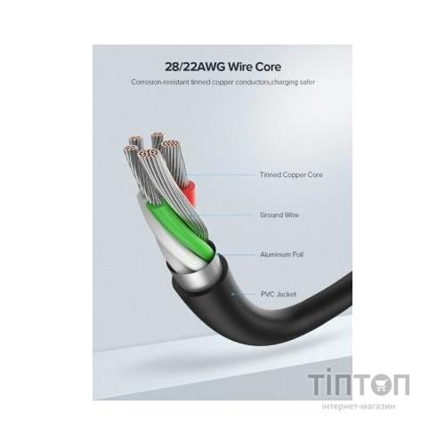 Дата кабель USB 2.0 AM to Type-C 1.0m US287 Black Ugreen (60116)