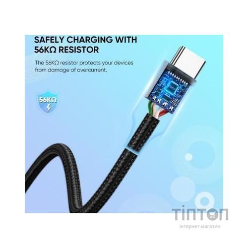 Дата кабель USB 2.0 AM to Type-C 1.0m US288 Aluminum Braid Black Ugreen (60126)