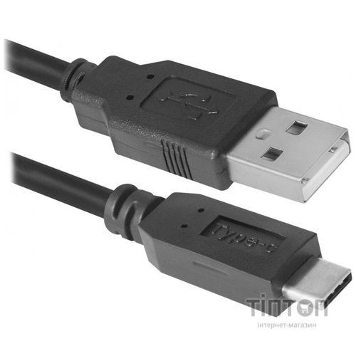 Дата кабель USB 2.0 AM to Type-C 1.0m USB09-03PRO black Defender (87492)
