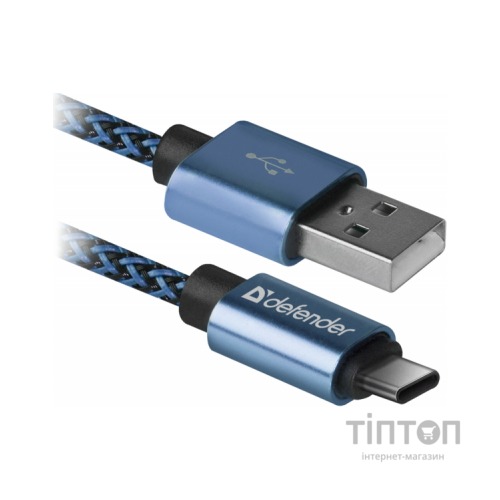 Дата кабель USB 2.0 AM to Type-C 1.0m USB09-03T PRO blue Defender (87817)