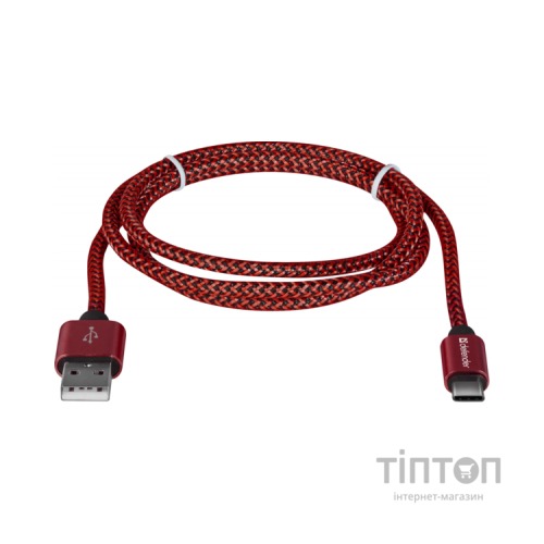 Дата кабель USB 2.0 AM to Type-C 1.0m USB09-03T PRO red Defender (87813)
