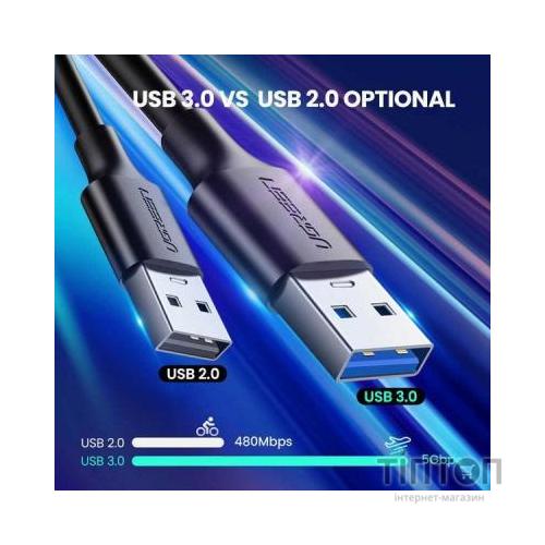 Дата кабель USB 3.0 AM to Type-C 1.0m US184 Black Ugreen (20882)