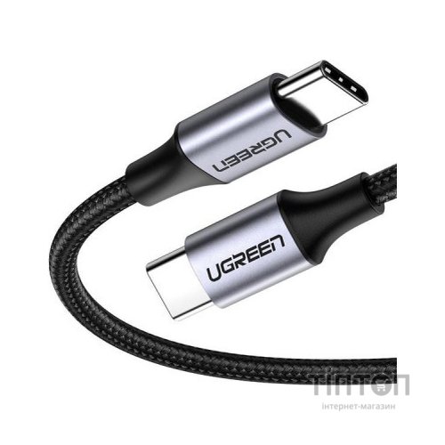 Дата кабель USB-C to USB-C 1.0m US261 3A Alum. Braid Gray\Black Ugreen (50150)