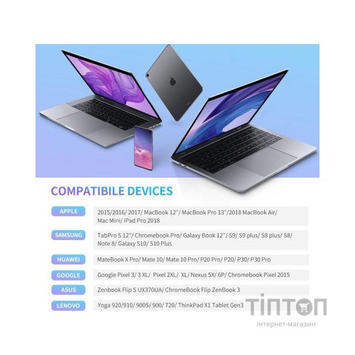 Дата кабель USB-C to USB-C 1.0m US261 3A Alum. Braid Gray\Black Ugreen (50150)