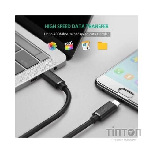 Дата кабель USB-C to USB-C 1.0m US286 3A Black Ugreen (50997)