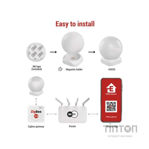 Датчик руху EMOS H5020 IP20 ZigBee (H5020)