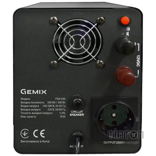 ДБЖ Gemix PSN-500, 500VA/300W 12V Schuko (PSN-500)