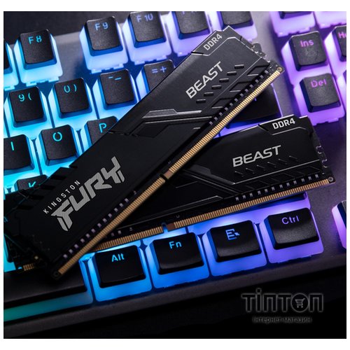 Модуль пам'яті для комп'ютера DDR4 16GB 3200 MHz Beast Black Kingston Fury (ex.HyperX) (KF432C16BB/16)