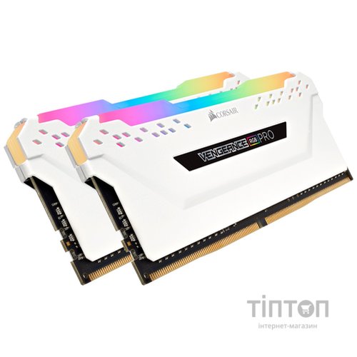 Модуль пам'яті для комп'ютера DDR4 16GB (2x8GB) 3600 MHz Vengeance RGB Pro White Corsair (CMW16GX4M2D3600C18W)