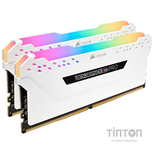 Модуль пам'яті для комп'ютера DDR4 16GB (2x8GB) 3600 MHz Vengeance RGB Pro White Corsair (CMW16GX4M2D3600C18W)