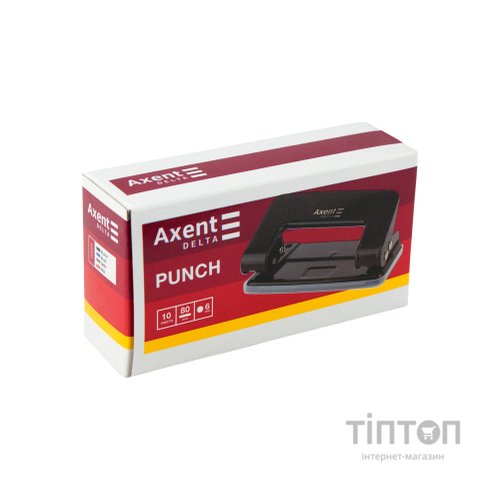 Діркопробивач Delta by Axent до 10 аркушів металевий чорний (D3510-01)