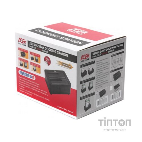 Док-станція для накопичувачів AgeStar 3UBT8 (Black)