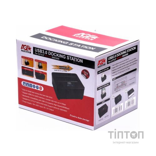 Док-станція для накопичувачів AgeStar USB3.0 black (3UBT7 (Black))