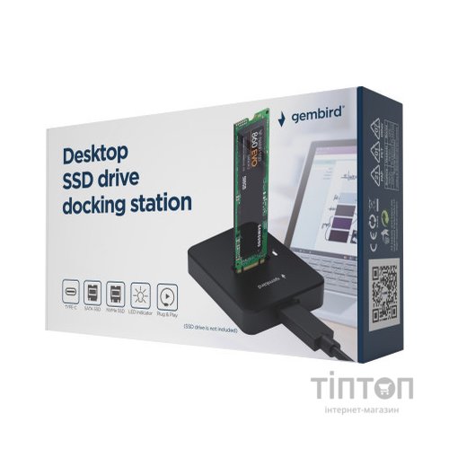 Док-станція для накопичувачів Gembird USB Type-C M.2 SATA NVME SSD (DD-U3M2)