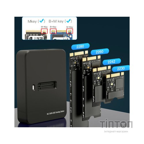 Док-станція для накопичувачів Gembird USB Type-C M.2 SATA NVME SSD (DD-U3M2)
