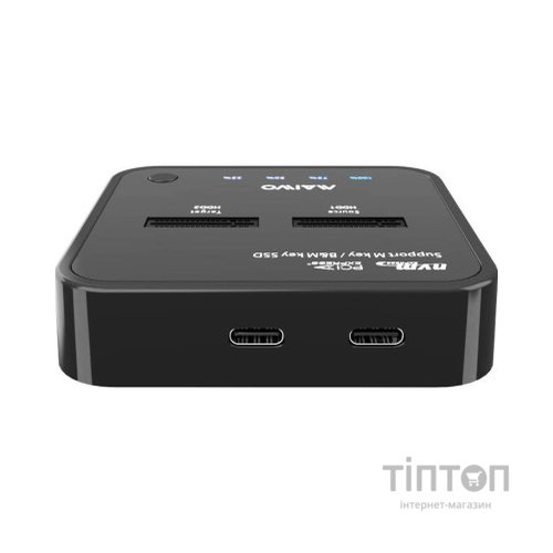 Док-станція для накопичувачів Maiwo 2*NVMe M.2 SSD Key M/B+M USB 3.1 Gen2 Type-C (K3016P)