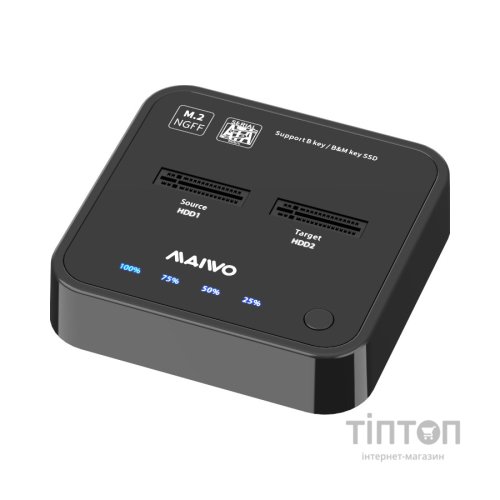 Док-станція для накопичувачів Maiwo 2*SATA M.2 SSD Key B/B+M USB 3.1 Gen1 Type-C (K3016SG1)