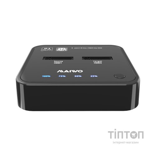 Док-станція для накопичувачів Maiwo 2*SATA M.2 SSD Key B/B+M USB 3.1 Gen1 Type-C (K3016SG1)