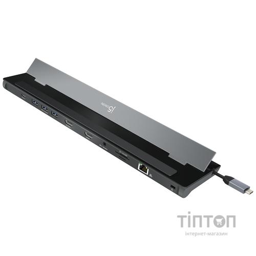 Порт-реплікатор J5create Dock-Station USB-C 10-in-1 (HDMI/PD/USB-A/USB-C/LAN/картридер/audio) (JCD542-N)