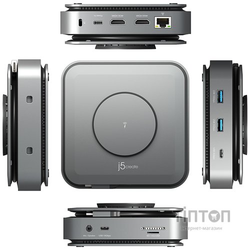 Порт-реплікатор J5create Dock-Station USB-C 10-in-1 (HDMI/PD/USB-A/USB-C/LAN) (JCD3199-N)