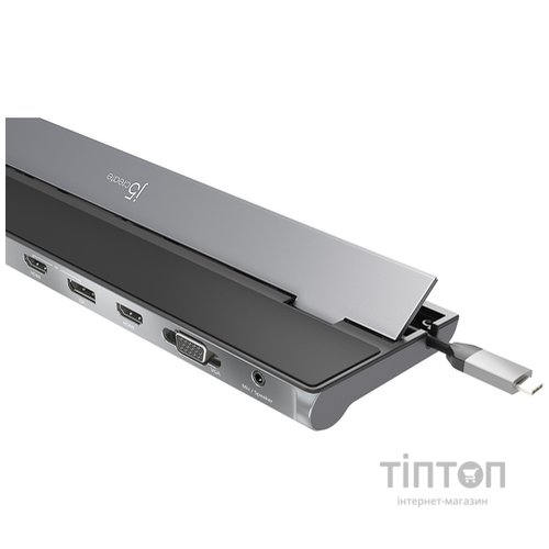 Порт-реплікатор J5create Dock-Station USB-C 10-in-1 (HDMI/PD/USB-A/USB-C/LAN/картридер/audio) (JCD543-N)