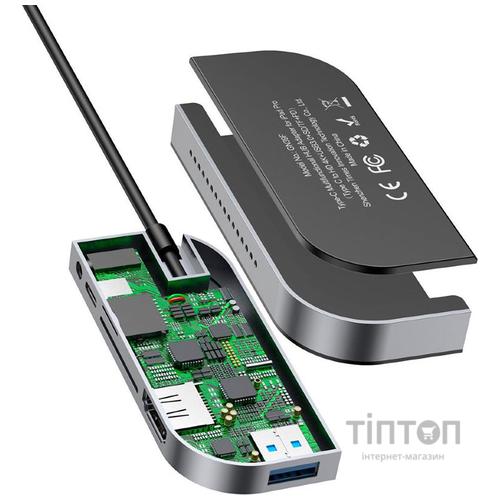 Концентратор Baseus USB3.1 Type-C to HDMI/USB 3.0x3/TF,SD/Type C PD/3.5mm (CAHUB-WJ0G)