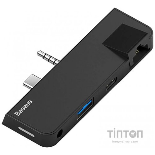 Концентратор Baseus USB3.1 Type-C+3.5mm toUSB 3.0/RJ45/Type-C/3.5mm forSurfaceGo (CAHUB-FG01)