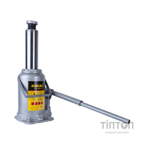 Домкрат Sigma гідравлічний пляшковий 20т H 235-445мм (6106201)