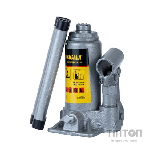 Домкрат Sigma гідравлічний пляшковий 2т H 148-278мм (6106021)