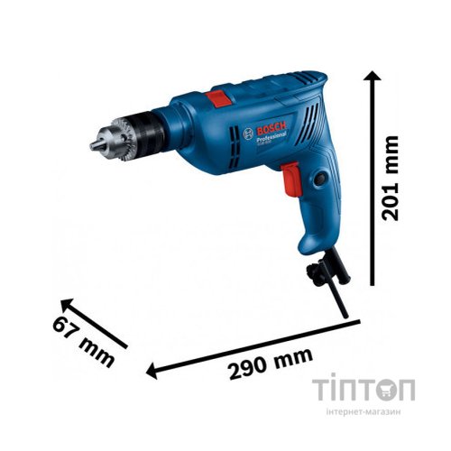 Дриль Bosch GSB 600, 600Вт, 1-10 мм, 3000 об/хв, 48000 уд/хв (0.601.1A0.320)