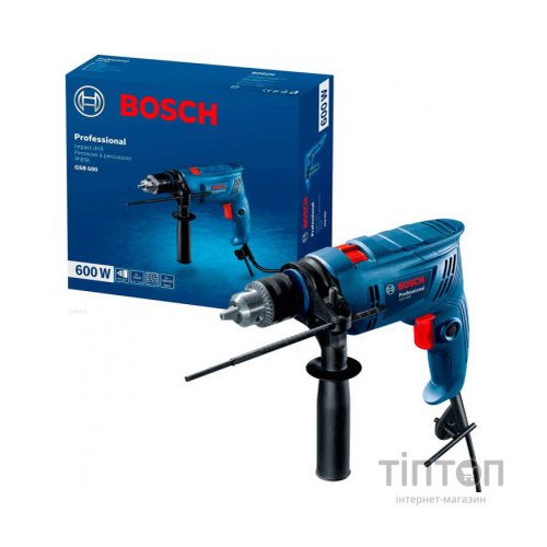Дриль Bosch GSB 600, 600Вт, 1-10 мм, 3000 об/хв, 48000 уд/хв (0.601.1A0.320)