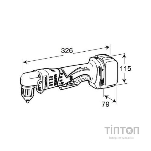 Дриль Makita кутовий LXT, 10мм (без АКБ і БЖ) (DDA351Z)
