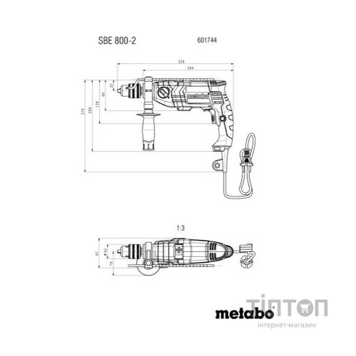 Дриль Metabo SBE 800-2, 800Вт, 1.5-13мм (601744000)