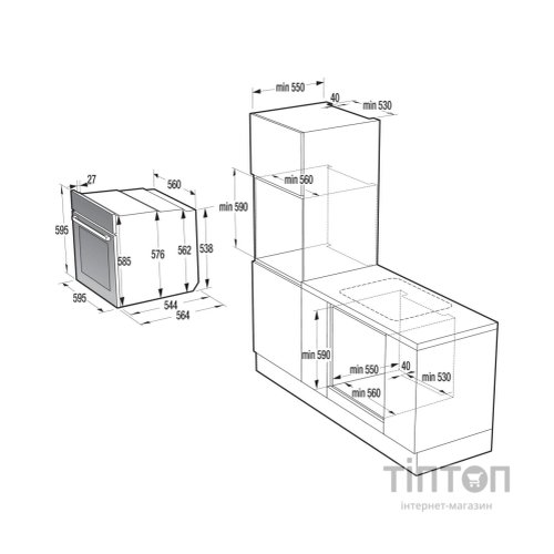 Духова шафа Hisense BSA65334ABG8