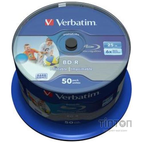 Диск BD-R Verbatim 25Gb 6x Cacke Wide Inkjet Printable SL Datalife 50шт
