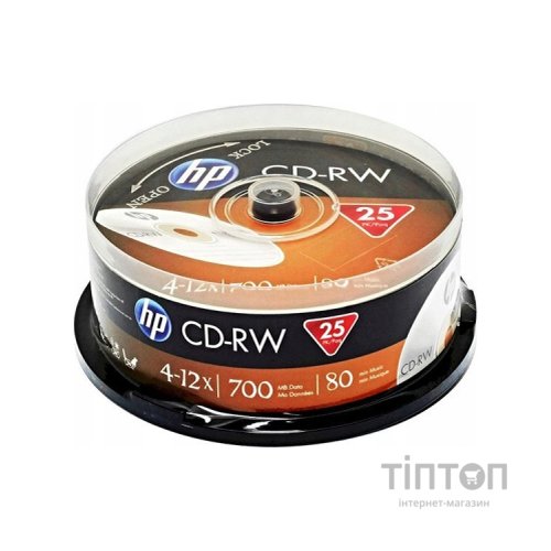 Диск CD HP CD-RW80 700MB 4X-12X Spindle 25шт (69313/CWE00019-3)