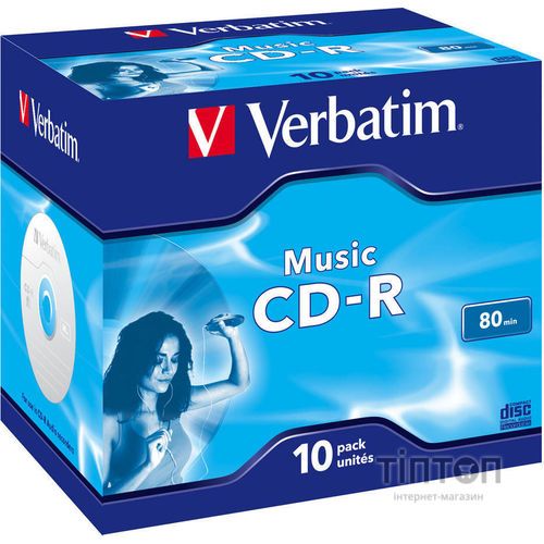 Диск CD-R 700 Mb Verbatim Audio Live it Jewel (10шт в упаковці)