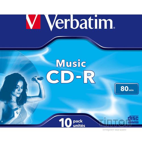 Диск CD-R 700 Mb Verbatim Audio Live it Jewel (10шт в упаковці)