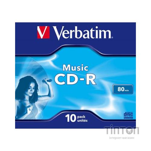 Диск CD-R Verbatim 700Mb 16x Jewel Case 10 Pack Music (43365)