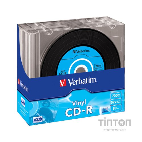 Диск CD-R VERBATIM Vinil 52x Slim(10 pcs) 700 Mb/80min