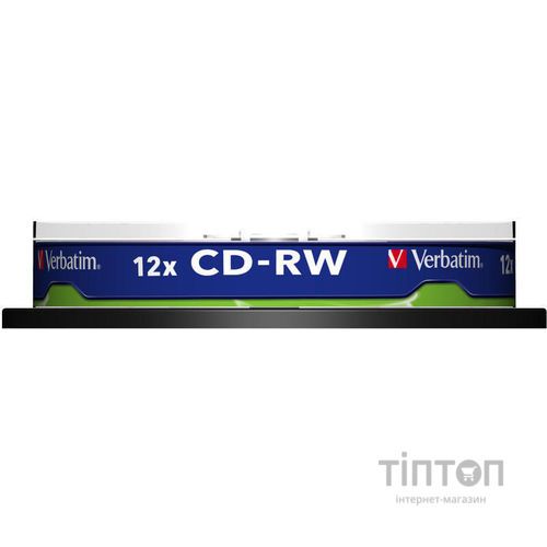 Диск CD-RW Verbatim 700Mb 12x Cake box (10шт в упаковці)