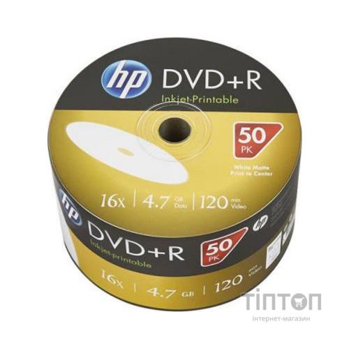 Диск DVD HP DVD+R 4.7GB 16X IJ PRINT 50шт (69304/DRE00070WIP-3)